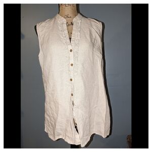 Van Heusen Linen Blend Sleeveless blouse size large
